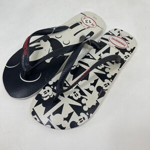 Disney Havaianas Sandals Men’s Size 13 Mickey Mouse Black White Flip Flops